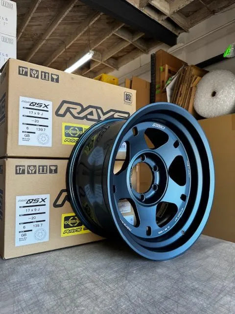 Rays 05X 17×9 -20 offset 6×139 Matte Blue Gunmetal