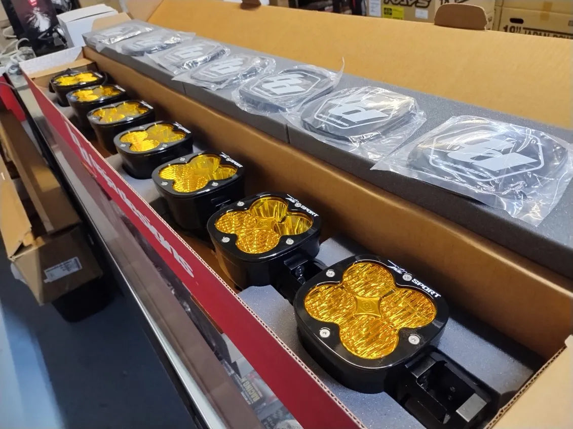 Baja Designs Prinsu Roof Rack 7 XL Linkable Light Kit (Fits Any Prinsu Rack) Amber