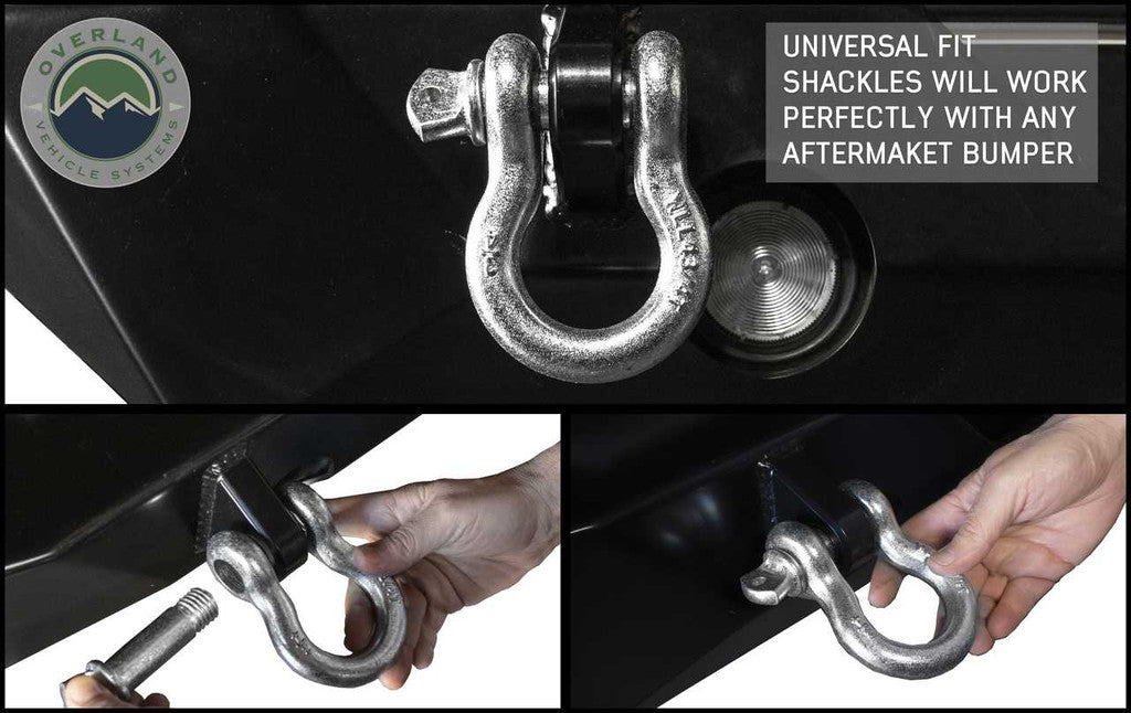 Overland Vehicle Systems 19019905 Recovery Shackle 3/4" 4.75 Ton Zinc