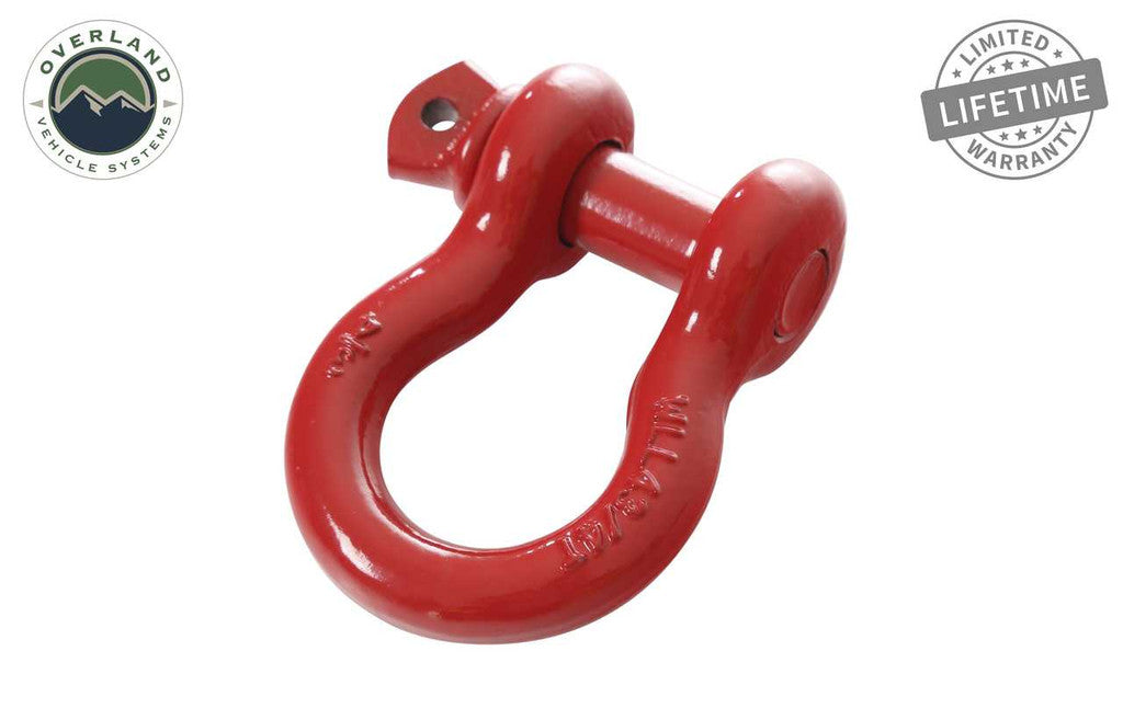 Overland Vehicle Systems 19019904 Recovery Shackle 3/4" 4.75 Ton Red