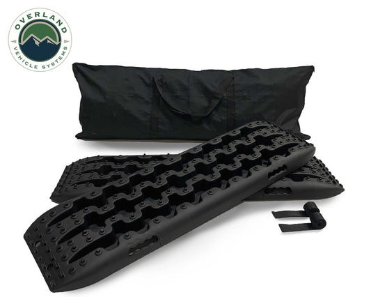 Overland Vehicle Systems Recovery Ramp With Pull Strap and Storage Bag - Gray/Black Universal