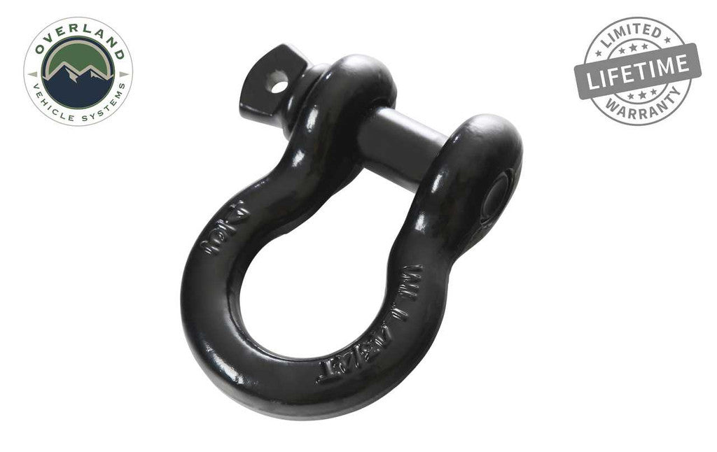 Overland Vehicle Systems 19019901 Recovery Shackle 3/4" 4.75 Ton Black