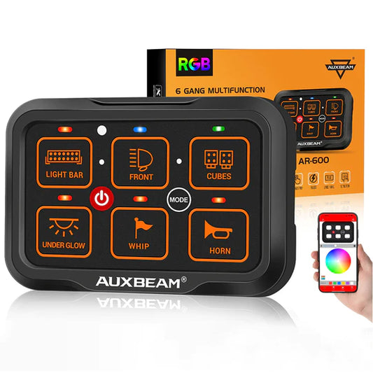 Auxbeam AR-600 RGB SWITCH PANEL WITH APP, TOGGLE/ MOMENTARY/ PULSED MODE SUPPORTED