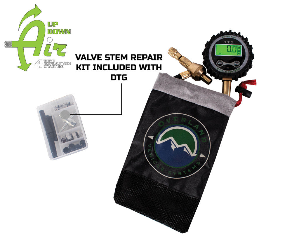 Up Down Air Digital Tire Deflator with Valve Kit & Storage Bag Universal