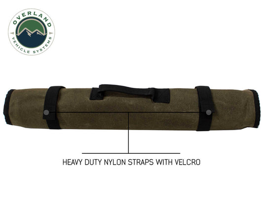 Overland Vehicle Systems Rolled Bag Socket Organizer With Handle And Straps - #16 Waxed Canvas Universal