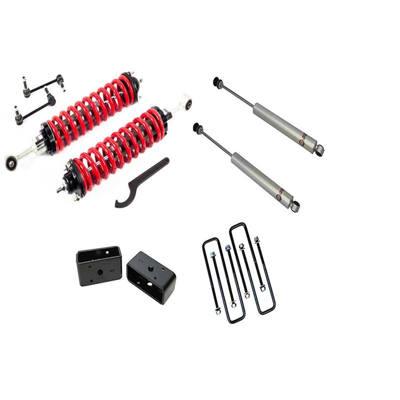 Freedom Off-road2.5-5" Adjustable Coilovers / 3" Rear Blocks w/ U Bolts and Shocks