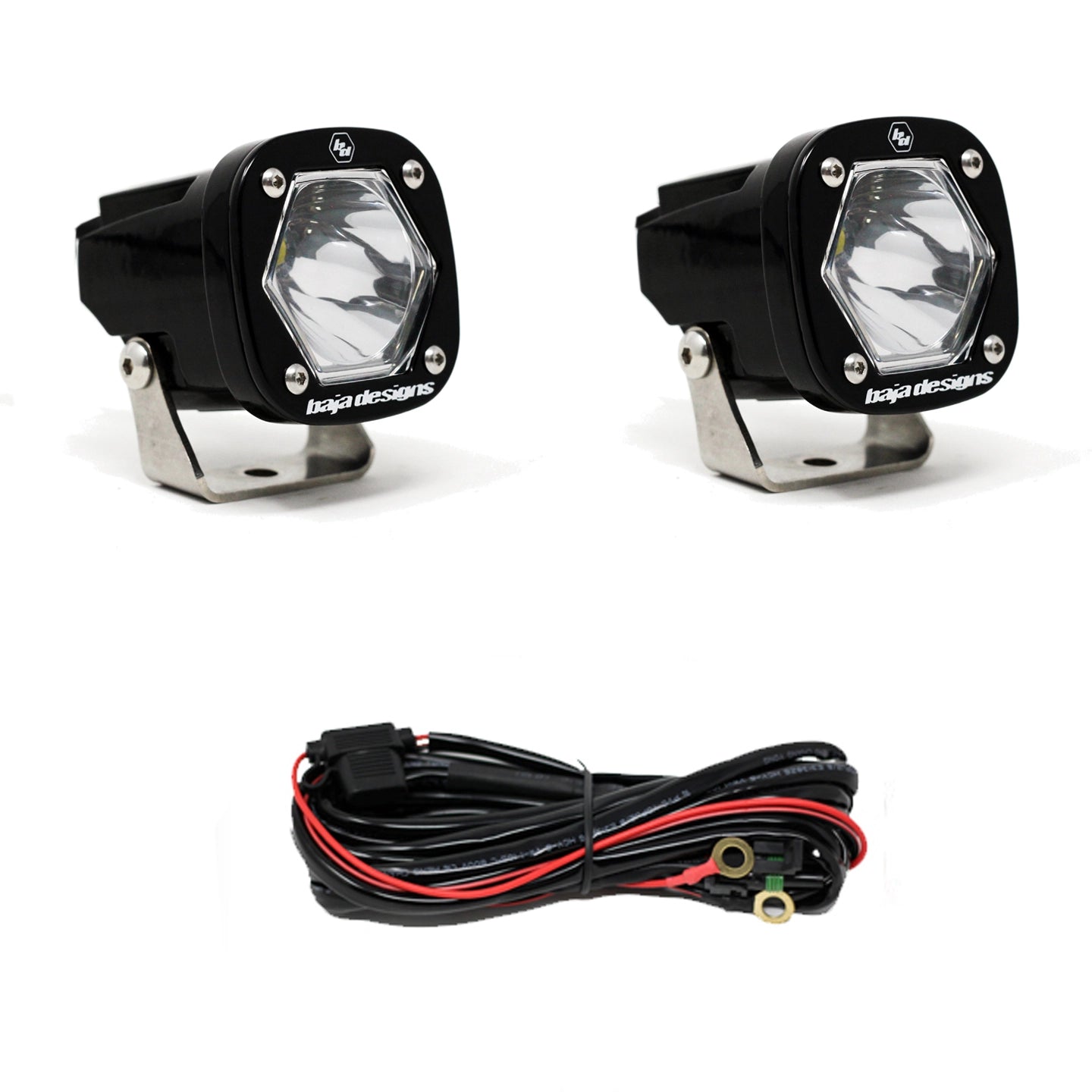 Baja Designs S1 Clear Spot Black LED Auxiliary Light Pod Pair - Universal