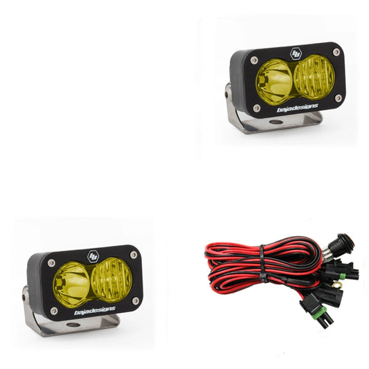 Baja Designs S2 Sport Amber Driving/Combo Black LED Auxiliary Light Pod Pair - Universal